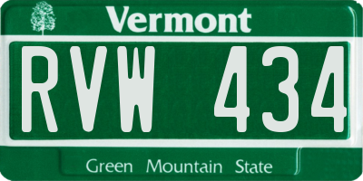 VT license plate RVW434