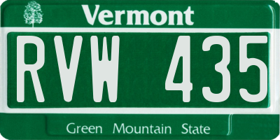 VT license plate RVW435