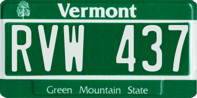 VT license plate RVW437