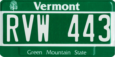 VT license plate RVW443
