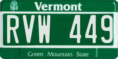 VT license plate RVW449