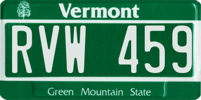 VT license plate RVW459