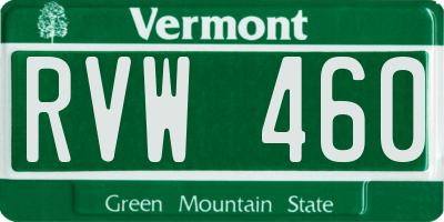 VT license plate RVW460