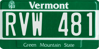 VT license plate RVW481