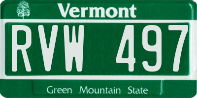 VT license plate RVW497