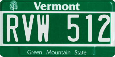 VT license plate RVW512