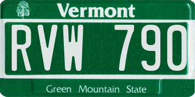 VT license plate RVW790