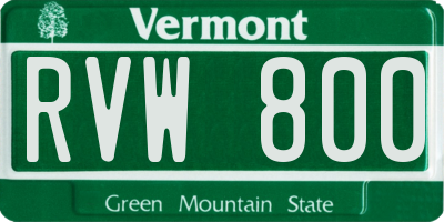 VT license plate RVW800