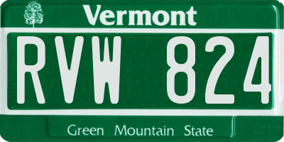 VT license plate RVW824