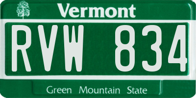 VT license plate RVW834