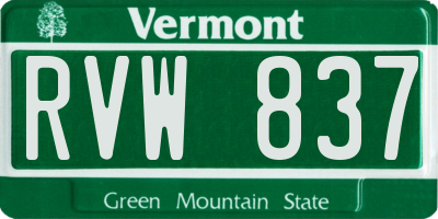 VT license plate RVW837