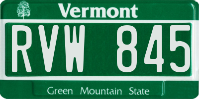 VT license plate RVW845
