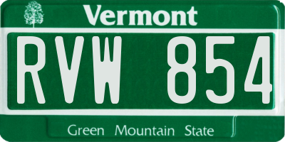 VT license plate RVW854