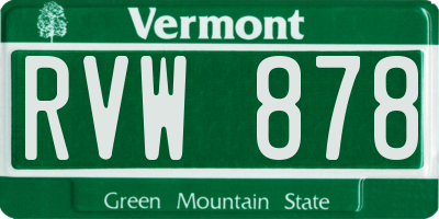 VT license plate RVW878