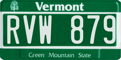 VT license plate RVW879