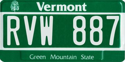 VT license plate RVW887