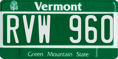 VT license plate RVW960