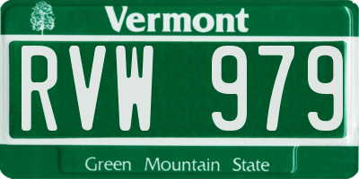 VT license plate RVW979