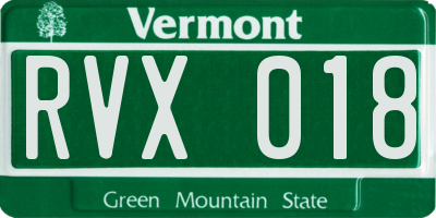 VT license plate RVX018