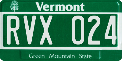 VT license plate RVX024