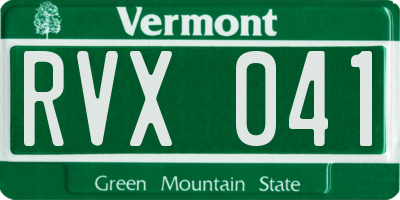 VT license plate RVX041