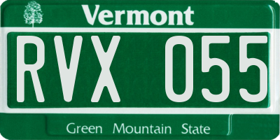 VT license plate RVX055