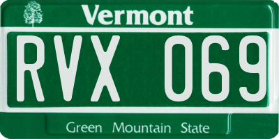 VT license plate RVX069