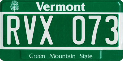 VT license plate RVX073