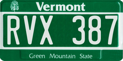 VT license plate RVX387