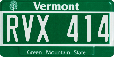 VT license plate RVX414