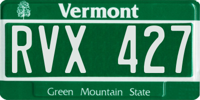 VT license plate RVX427
