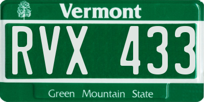 VT license plate RVX433