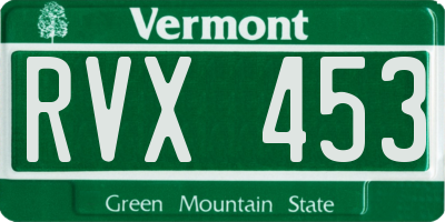 VT license plate RVX453