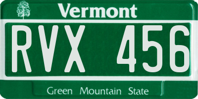 VT license plate RVX456