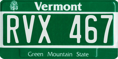 VT license plate RVX467
