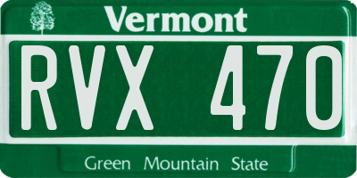 VT license plate RVX470