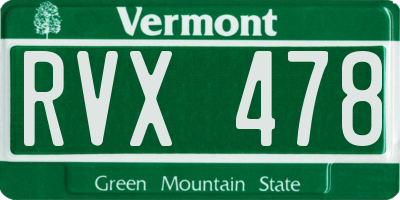 VT license plate RVX478