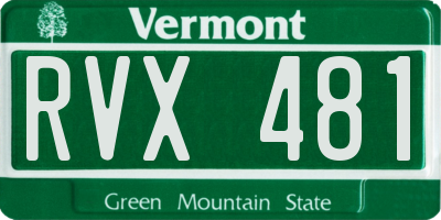 VT license plate RVX481