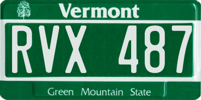 VT license plate RVX487
