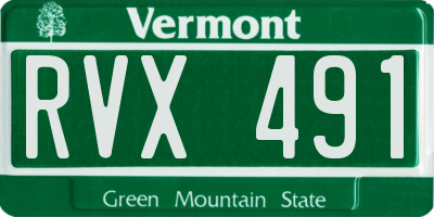 VT license plate RVX491