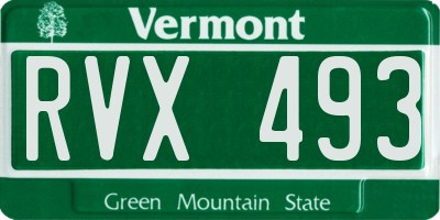 VT license plate RVX493
