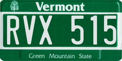 VT license plate RVX515
