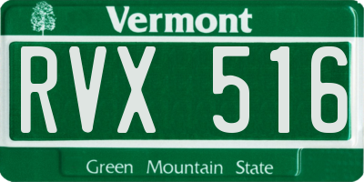 VT license plate RVX516