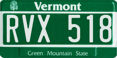 VT license plate RVX518