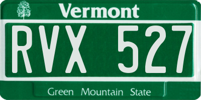 VT license plate RVX527
