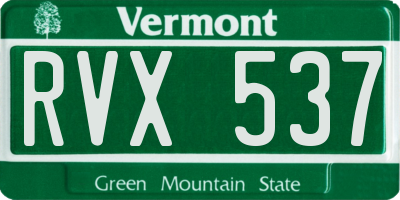 VT license plate RVX537