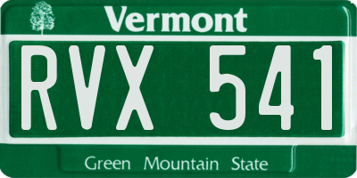 VT license plate RVX541