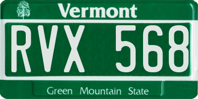 VT license plate RVX568
