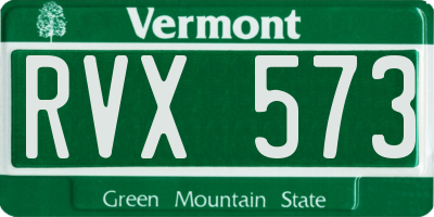 VT license plate RVX573