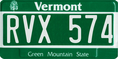 VT license plate RVX574